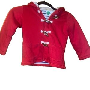 Baby Boden red toggle hooded coat size 2/3 toddler kids mini Boden